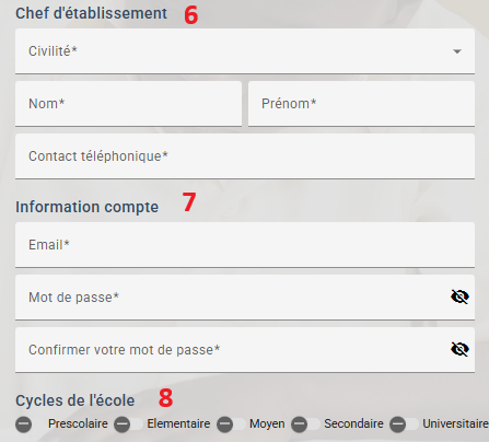 Formulaire
d'inscription
