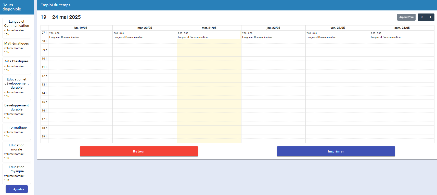 edt horaire